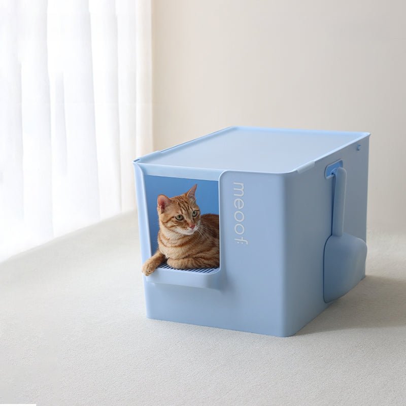 Meoof - Halbgeschlossene Katzentoilette mit Trittstufe