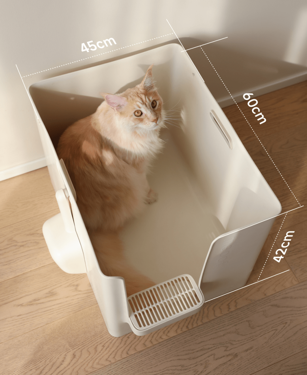Meoof - Halbgeschlossene Katzentoilette mit Trittstufe